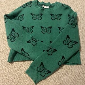Pacsun Green Butterfly Sweater